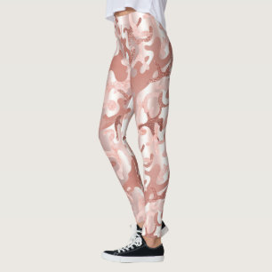 Legging Impressão de mármore rosa, cor de rosa, com Rosa m