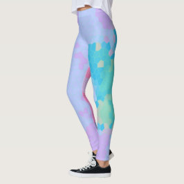 Legging Impressão de mosaico multicolorido Funky
