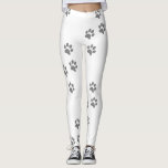 Legging Impressão de pata<br><div class="desc">estampas de pata prateada em leggings para cada cão amante</div>