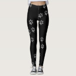 Legging Impressão de pata<br><div class="desc">estampas de pata prateada em leggings para cada cão amante</div>