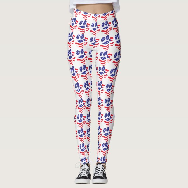 Legging Impressão de Paw Patriótica (Frente)