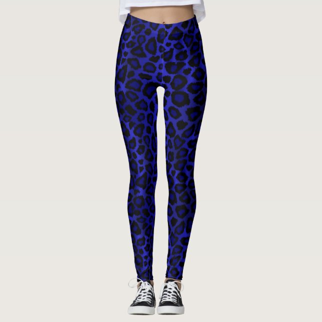 Legging Impressão de Pele Azul-Brilhante (Frente)