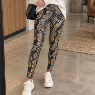 Legging Impressão de Pele de Cobra