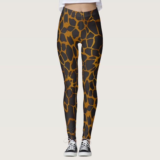 Legging Impressão de pele Safari Giraffe (Frente)