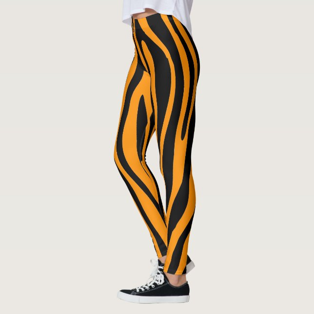 Legging Impressão de Princeton Orange Zebra (Esquerda)