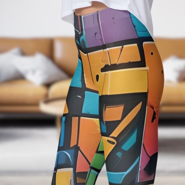 Legging Impressão de Riot Abstrato (Color Riot! )