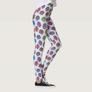 Legging Impressão de Rosa, Padrão Floral de Estilo Moder