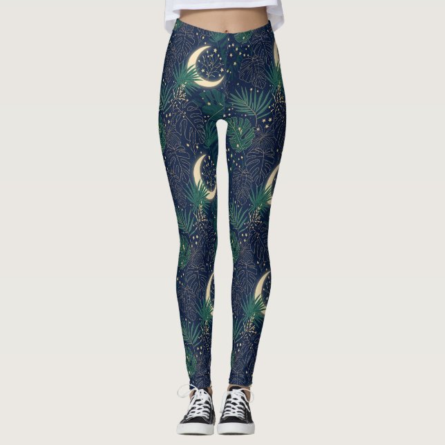 Legging Impressão de Selva ao Luar (Frente)