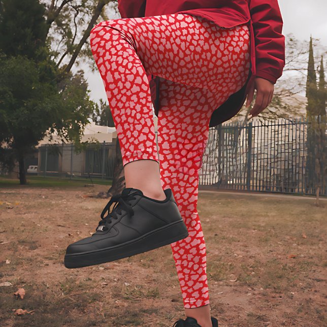 Legging Impressão de Tigre Rosa e Vermelho (Criador carregado)