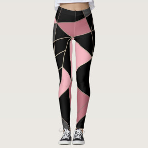 Legging impressão de triângulos geométricos abstrato moder