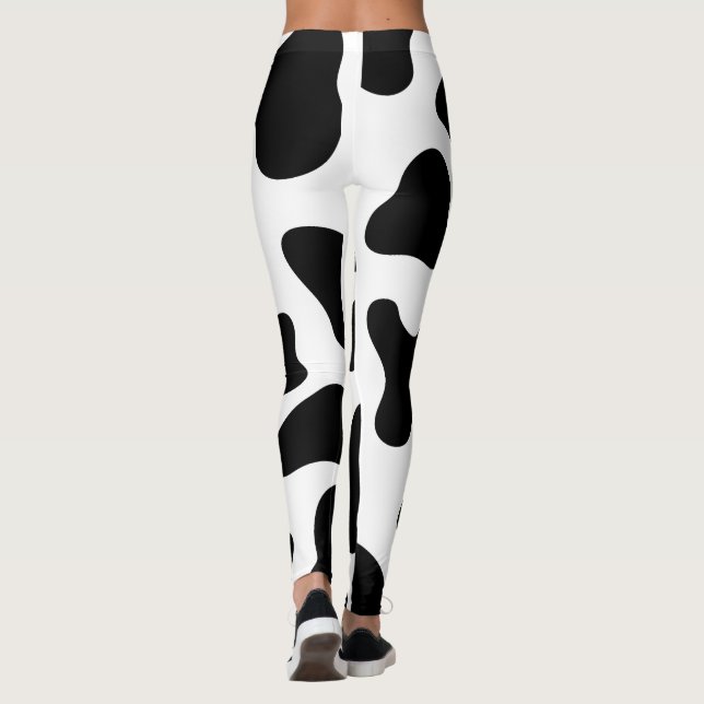 Legging Impressão de Vaca Preto e Branco (Verso)