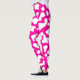 Legging Impressão de vaca rosa