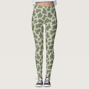 Legging Impressão de Vaca Verde Sage