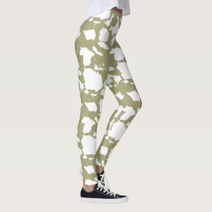 Legging Impressão de Vaca Verde Sage