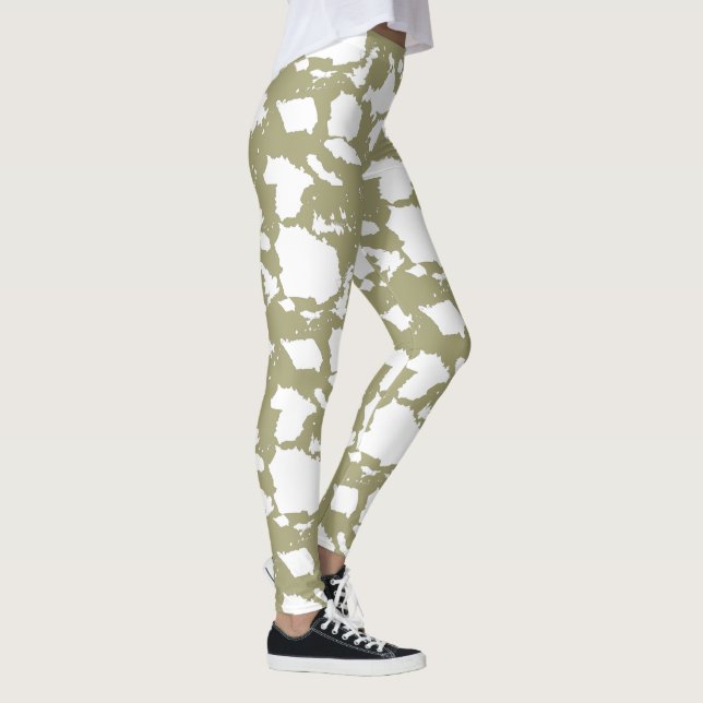 Legging Impressão de Vaca Verde Sage (Direita)