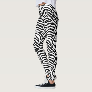 Legging Impressão de zebra branca e negra