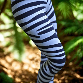 Legging Impressão de Zebra Estirpes Brancas Negras