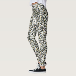 Legging Impressão do Leopardo Branco da Neve
