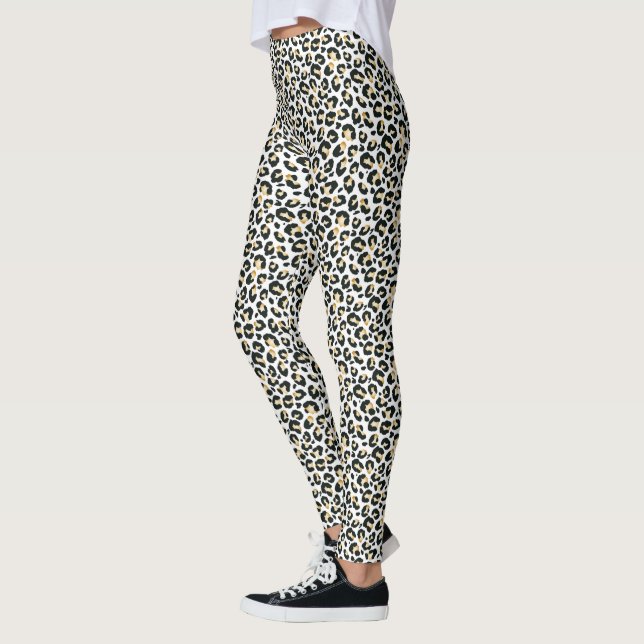 Legging Impressão do Leopardo Branco da Neve (Esquerda)