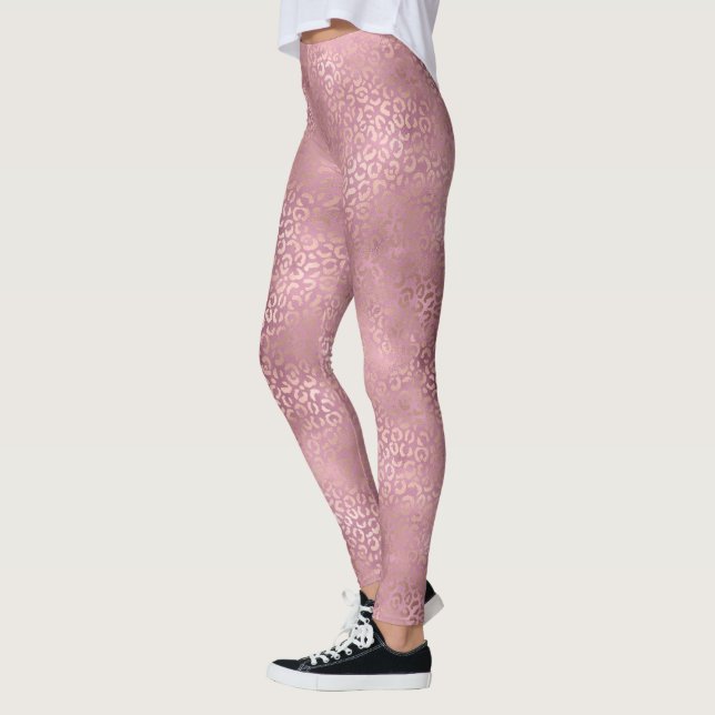 Legging Impressão do Leopardo de Glama Rosa (Esquerda)