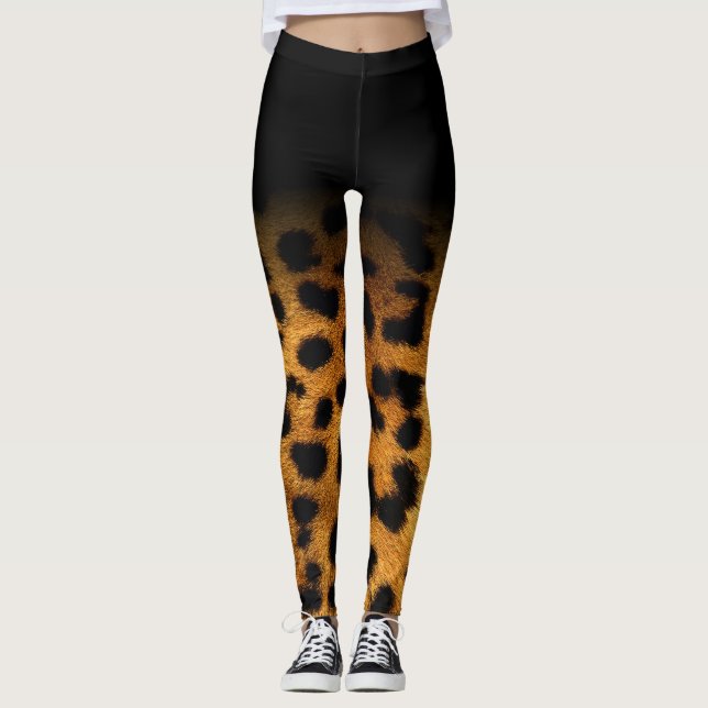 Legging Impressão do leopardo do *~* & Brown & preto (Frente)