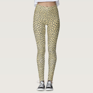 Legging Impressão do mosaico amarelo moderno e Cinza