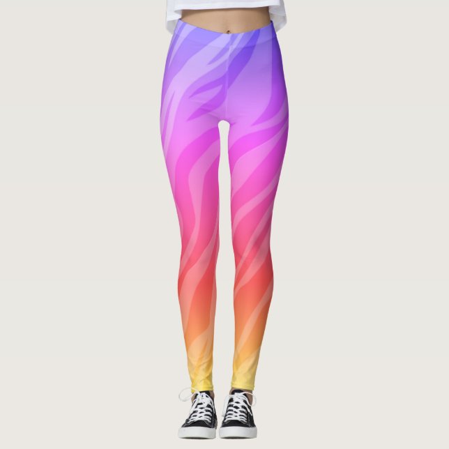 Legging Impressão do Rainbow Zebra (Frente)
