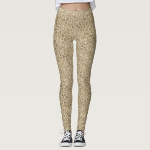 Legging Impressão Dourada antiga Leopard