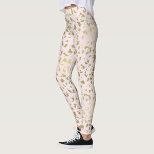 Legging Impressão Dourada de animal cor-de-rosa