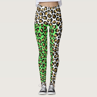 Legging Impressão Dourada de Leopardo Elegante