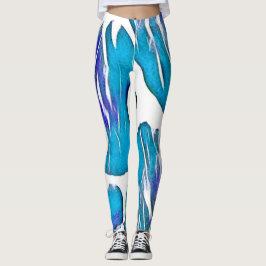 Legging Impressão em Animais de Girafa Azul