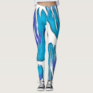Legging Impressão em Animais de Girafa Azul
