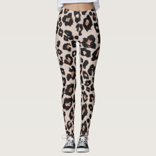 Legging Impressão em animais de leopardo preto-e-cinza