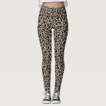 Legging Impressão em animais leopardo<br><div class="desc">Um par divertido de leggings de impressão de leopardo preto e bronzeado. Na moda e chic...  projetados para você pelo Blackberry Boulevard.</div>