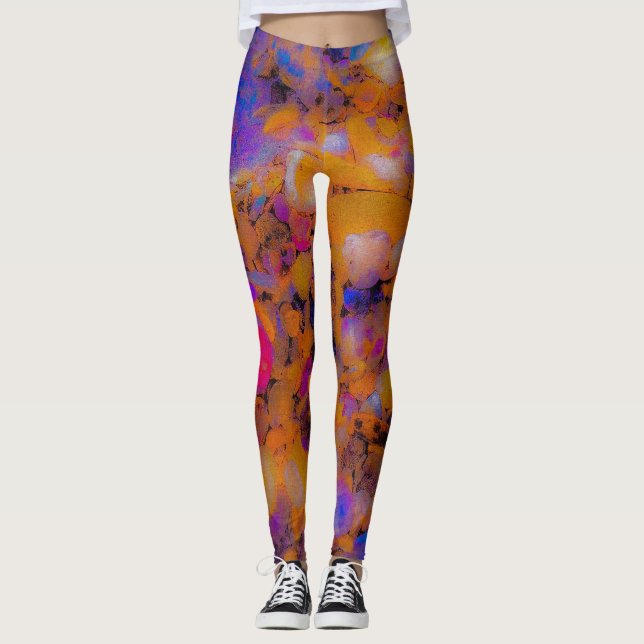 Legging Impressão em Praia, Rochas e Conchas Marítimas (Frente)