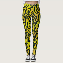 Legging Impressão em zebra amarela e negra