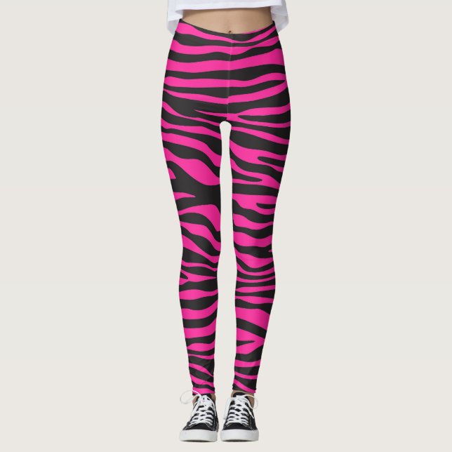 Legging Impressão em Zebra Rosa e Negra (Frente)