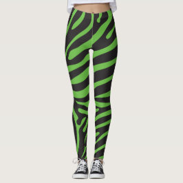 Legging Impressão em Zebra Verde limão e Preta
