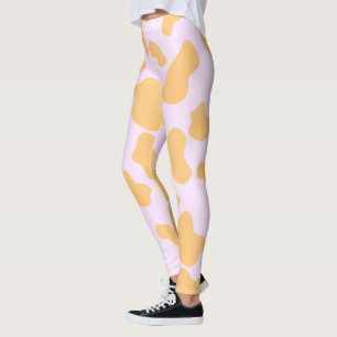 Legging Impressão estética laranja e rosa
