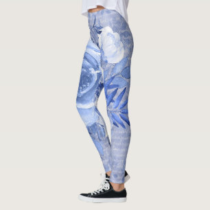 Legging Impressão Floral Azul, Design Flor