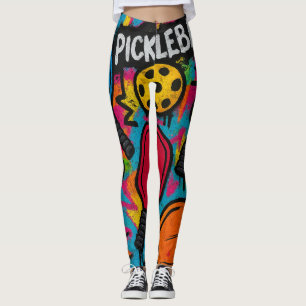 Legging Impressão Gráfico da Bola de Abstrato de Picklebal