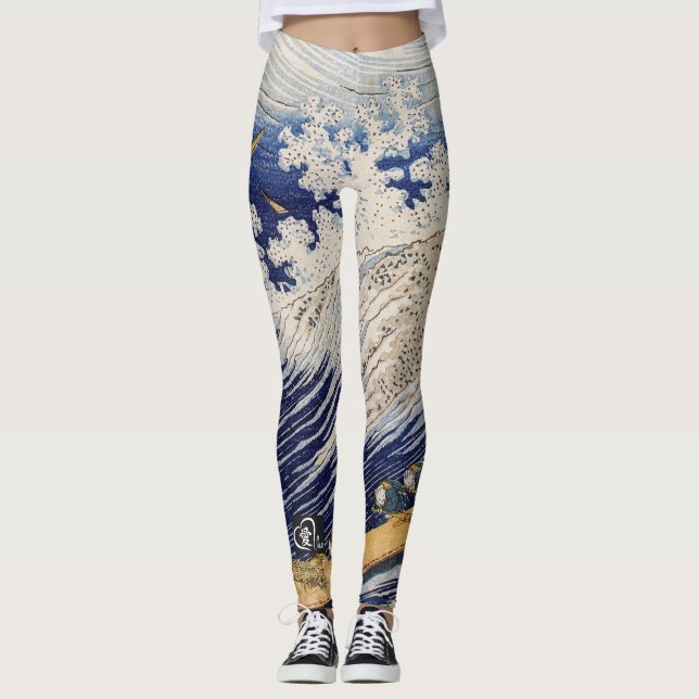 Legging IMPRESSÃO JAPONÊS do AMOR WOODBLOCK do KANJI das (Frente)