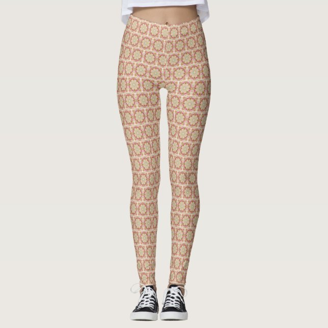 Legging Impressão-Leggings castanhas, cor-de-rosa, cor-de- (Frente)