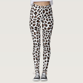Legging Impressão Leopardo Branco