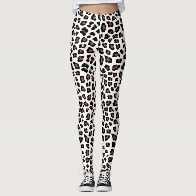 Legging Impressão Leopardo Branco (Frente)