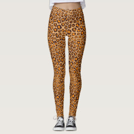 Legging Impressão Leopardo Desenhada em Mão Real