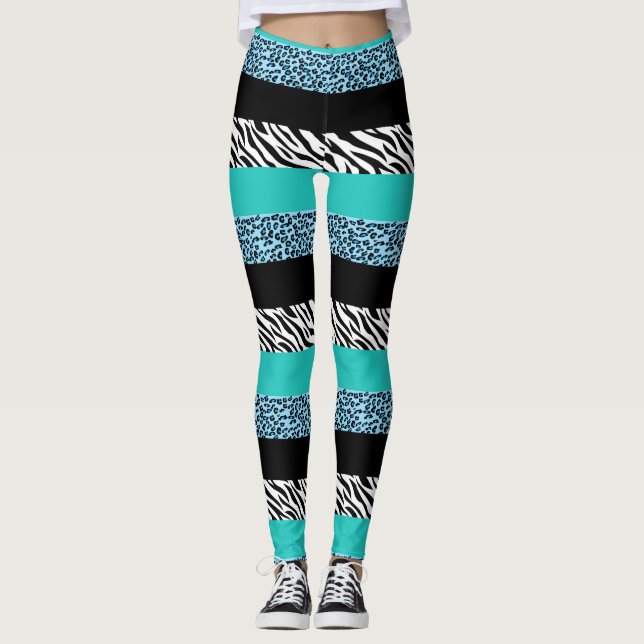 Legging Impressão Leopardo, Impressão Zebra, Impressão Ani (Frente)