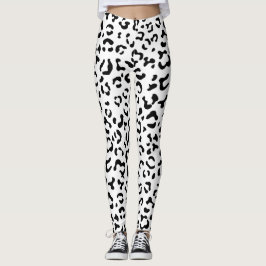 Legging Impressão Leopardo, Manchas Leopardo, Preto E Bran