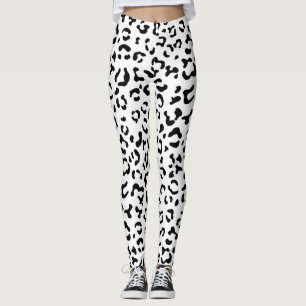 Legging Impressão Leopardo, Manchas Leopardo, Preto E Bran