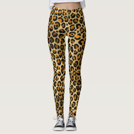 Legging Impressão Leopardo Moderna Dourada